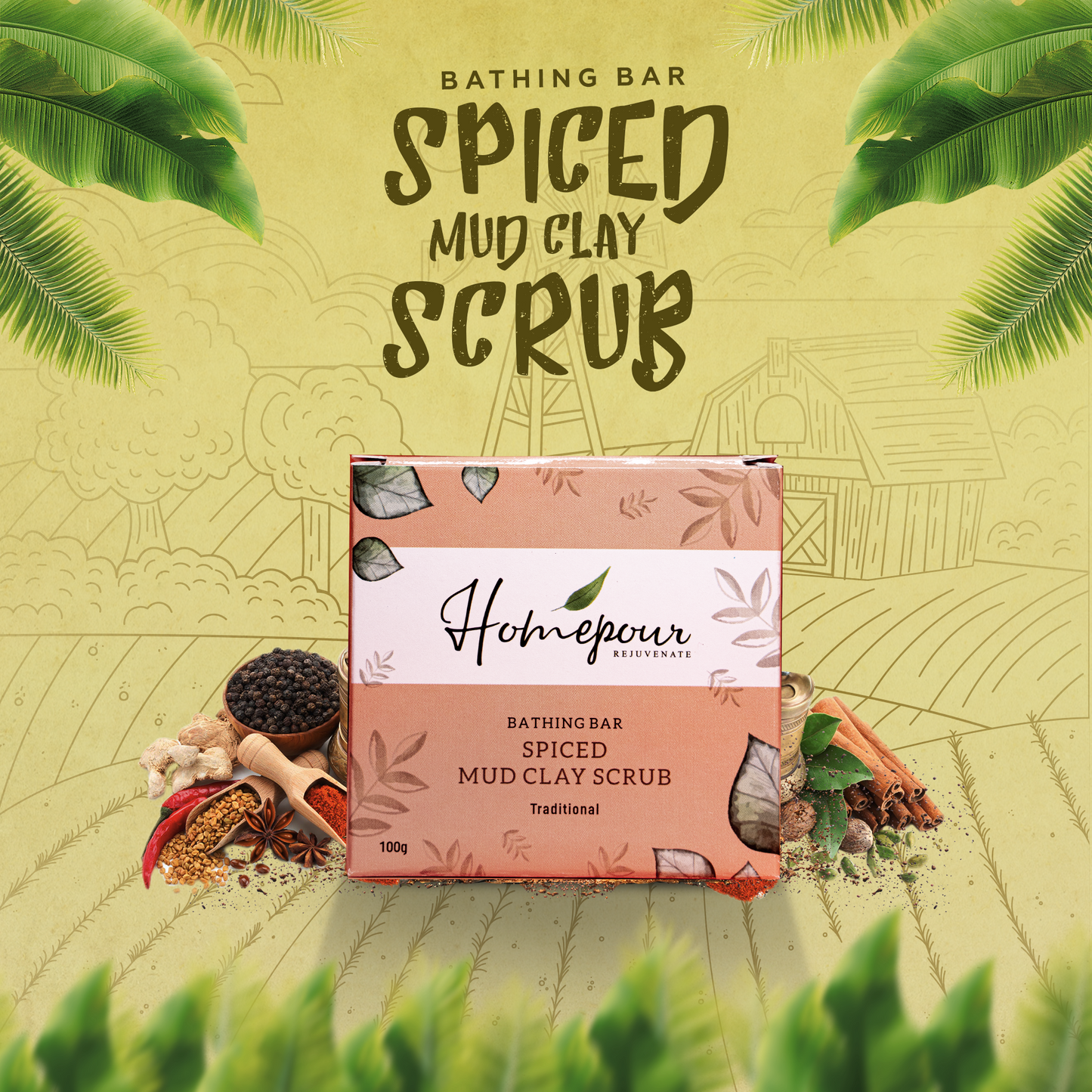 Spiced Mud Clay Scrub Soap