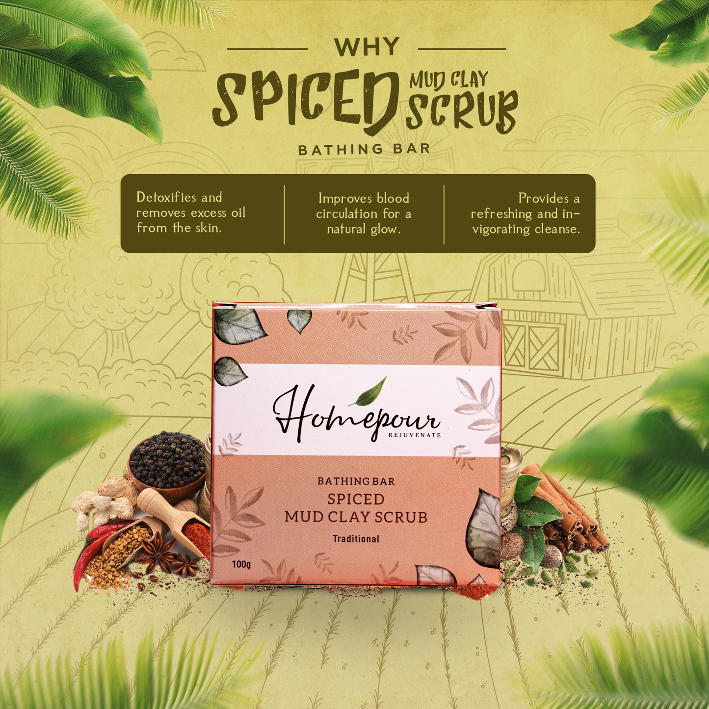 Spiced Mud Clay Scrub Soap